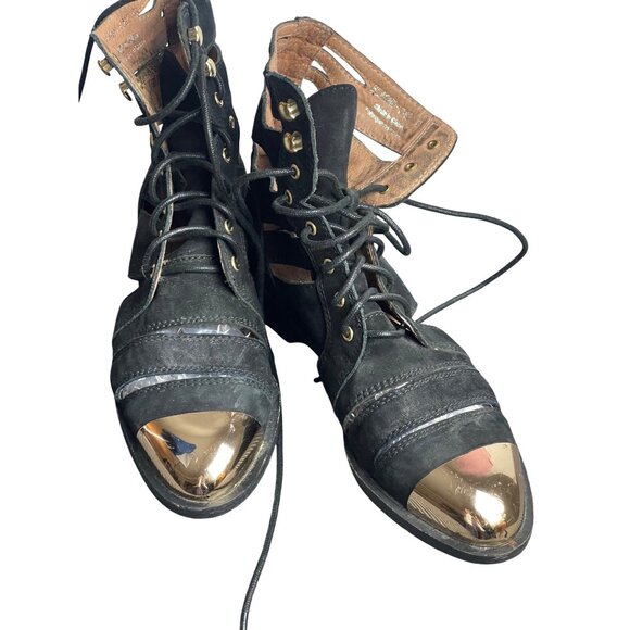 Jeffrey Campbell slash cap size 8 womens boots black suede - Picture 3 of 11